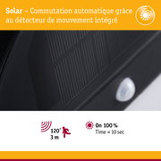 Détecteur de mouvement solaire avec commutation automatique et capteur intégré pour éclairage économique
