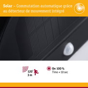 Détecteur de mouvement solaire avec commutation automatique et capteur intégré pour éclairage économique