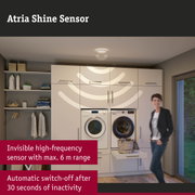 Atria Shine Sensor white ceiling light with invisible high-frequency sensor and automatic switch-off feature