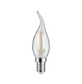 Clear glass LED candle bulb with E14 base for decorative lighting and energy-efficient illumination