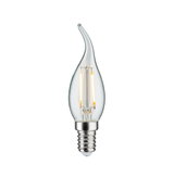 LED-Leuchtmittel in Kerzenform mit klarer Glasoberfläche und E14-Fassung für dekorative Beleuchtung