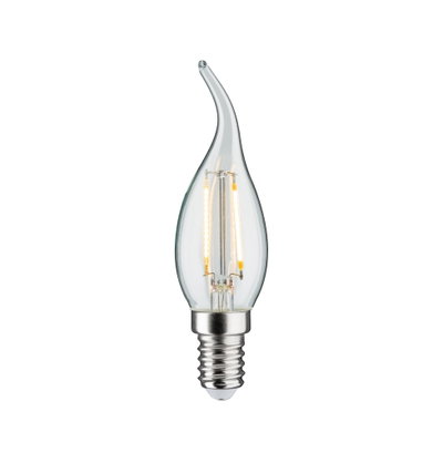 Clear glass LED candle bulb with E14 base for decorative lighting and energy-efficient illumination