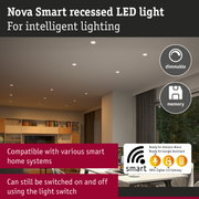 Nova Smart dimmable recessed LED light with memory, compatible with various smart home systems