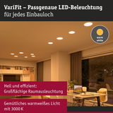 VariFit LED-Einbauleuchten mit warmweißem Licht für effiziente Raumbeleuchtung im Wohnzimmer