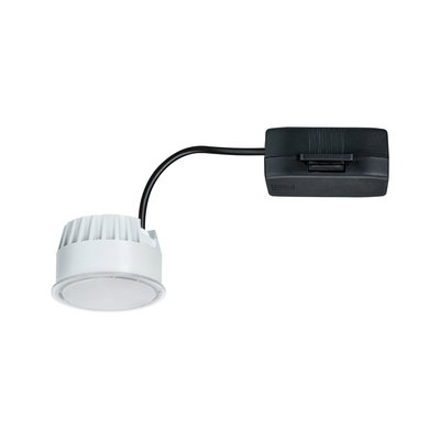 Witte LED-inbouwspot met zwarte kabel en stekker voor moderne verlichtingsoplossingen