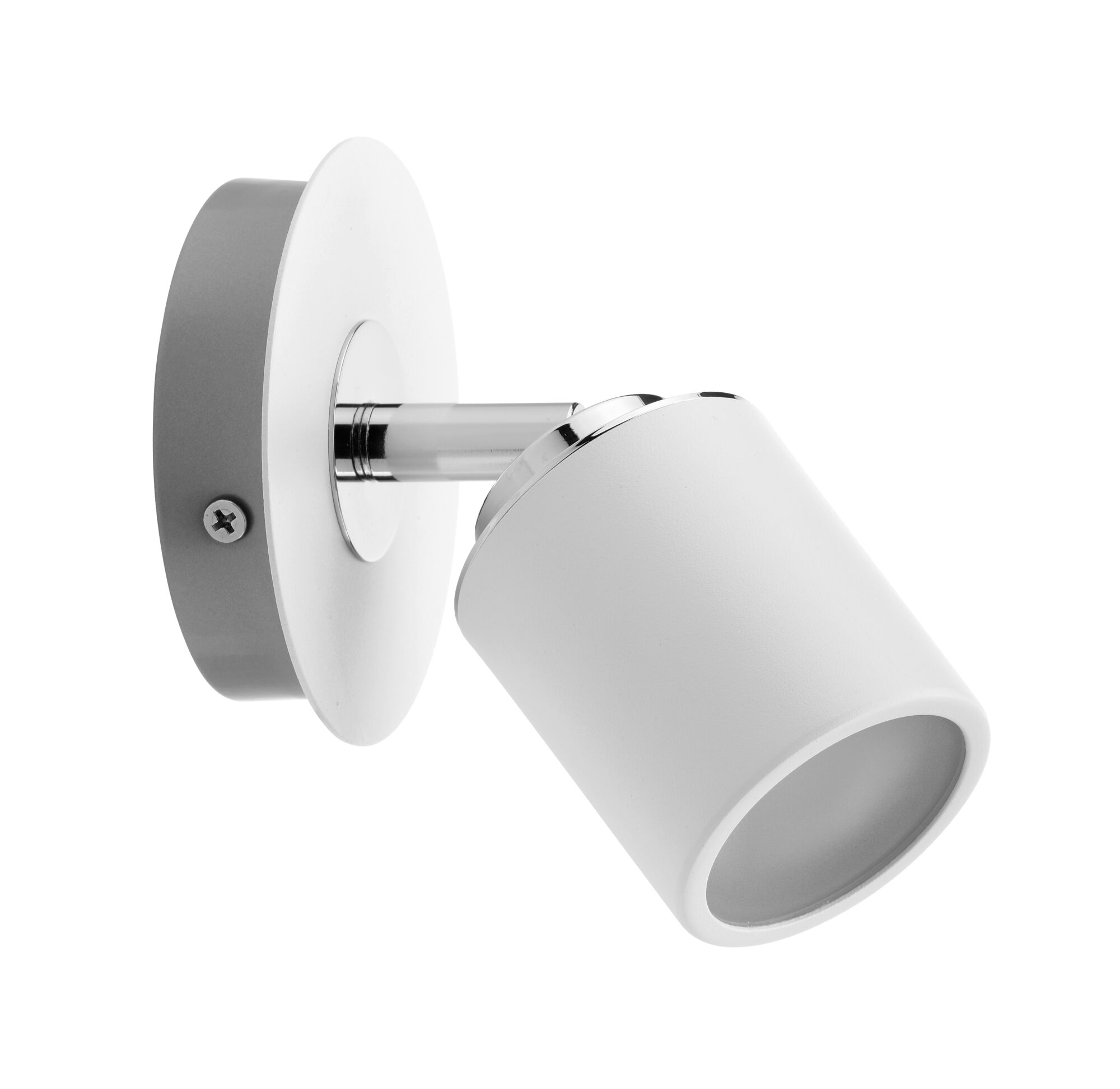 Spotlight Tube IP44 GU10 230V max. 10W dimbaar Wit/Chroom Moderne witte metalen LED-wandspot met verstelbare kop voor accentverlichting binnenshuis