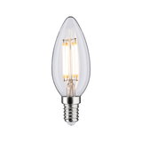 Clear LED candle bulb with E14 base and warm white light for energy-efficient lighting