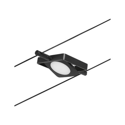 Spot LED noir sur câble avec diffuseur rond en plastique pour éclairage intérieur moderne