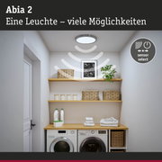 Abia 2 Deckenleuchte mit Sensorfunktion in Silber für moderne Waschraumbeleuchtung