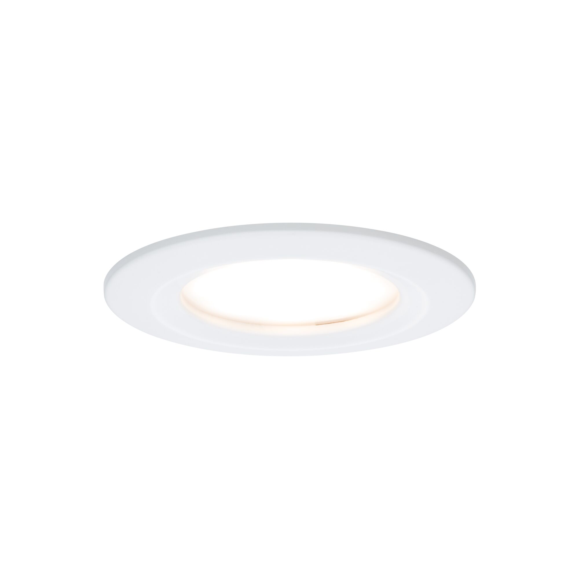 Round white LED recessed panel made of plastic with warm white light for modern room lighting