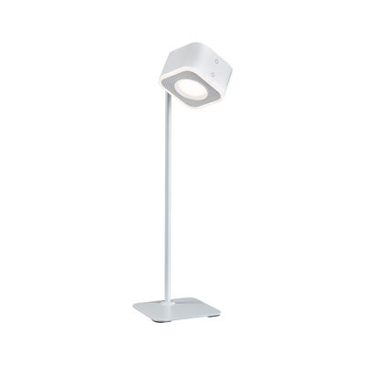 Lampe de bureau LED blanche moderne avec tête carrée et interrupteur tactile pour éclairage intérieur