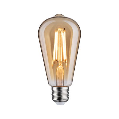Vintage LED-Glühbirne mit bernsteinfarbenem Glas und E27-Fassung für dekorative Beleuchtung