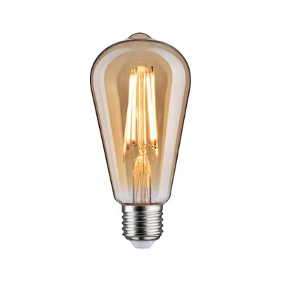 Vintage LED-lamp met amberkleurig glas en E27-fitting voor sfeervolle decoratieve verlichting