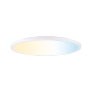 Plafonnier LED rond avec cadre blanc et changement de couleur du blanc chaud au blanc froid pour intérieur