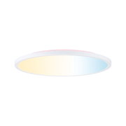 Ronde LED-plafondlamp met wit frame en kleurverandering van warm naar koel wit voor woonruimtes