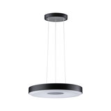 Moderne ronde zwarte LED-hanglamp met witte diffuser voor stijlvolle kamerverlichting
