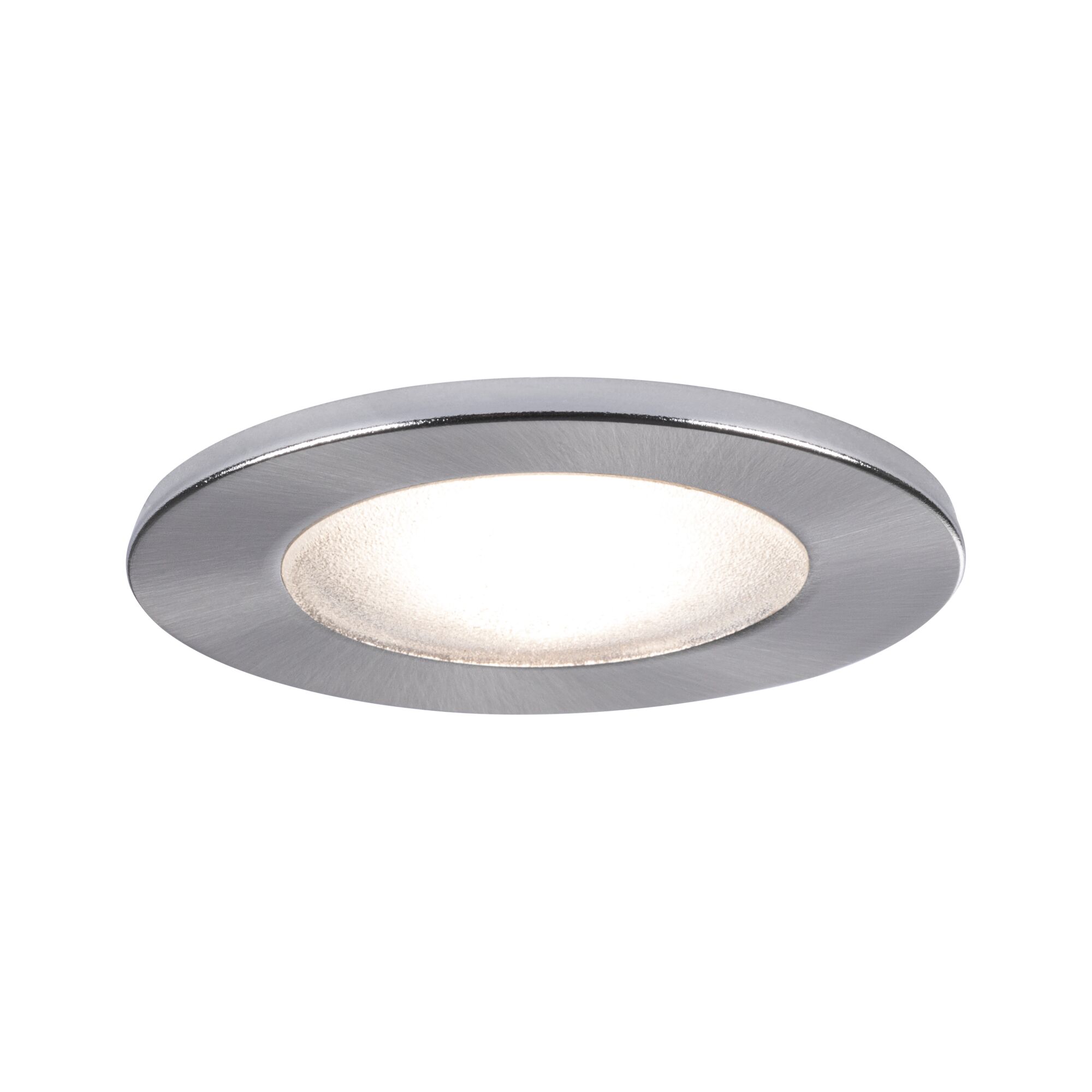 Encastrés meubles Micro Line Structure rond 66mm max. 20W 12V gradable Acier brossé Spot encastré LED rond en aluminium brossé argenté pour un éclairage intérieur moderne