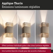 Applique Tharin beige en métal avec cônes lumineux réglables et lumière blanche chaude