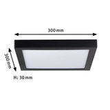 Black square LED panel 300 mm by 300 mm with 30 mm height for modern lighting solutions