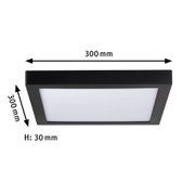 Black square LED panel 300 mm by 300 mm with 30 mm height for modern lighting solutions