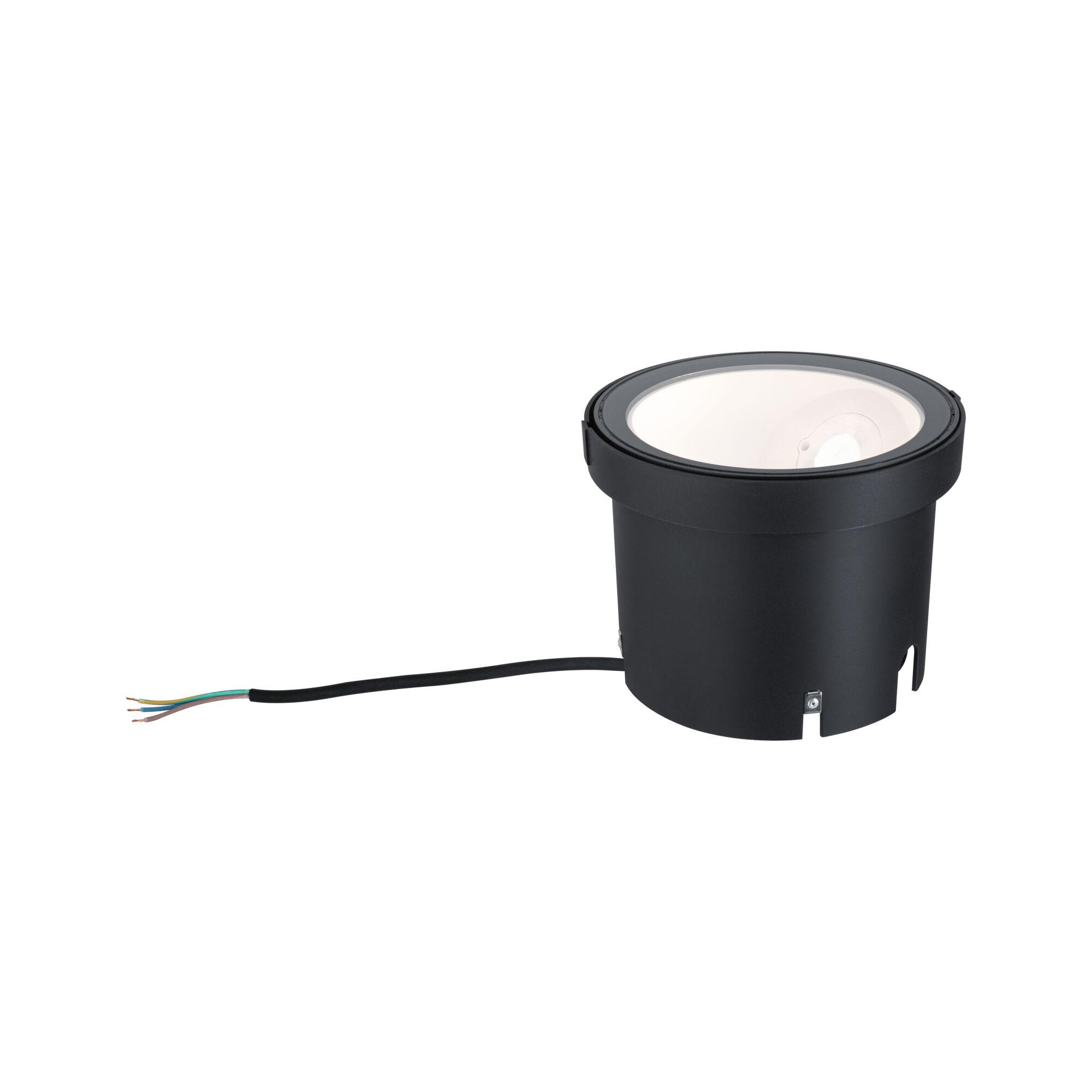 LED Wallwasher Ocos IP67 177mm 3000K 6,2W 190lm 230V 75° Anthracite Metal Black LED recessed spotlight with glass lens and cable for indoor lighting