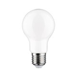 Weiße LED-Glühbirne mit E27-Fassung aus Metall und Glas für energiesparende Beleuchtung