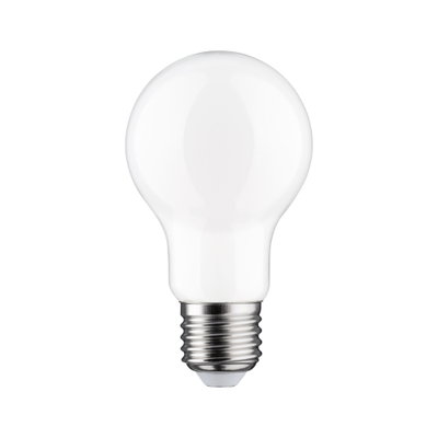 Weiße LED-Glühbirne mit E27-Fassung aus Metall und Glas für energiesparende Beleuchtung