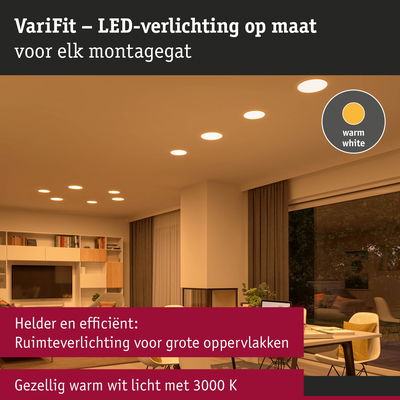 VariFit LED-inbouwspots met warm wit licht 3000K voor heldere, efficiënte verlichting van grote ruimtes