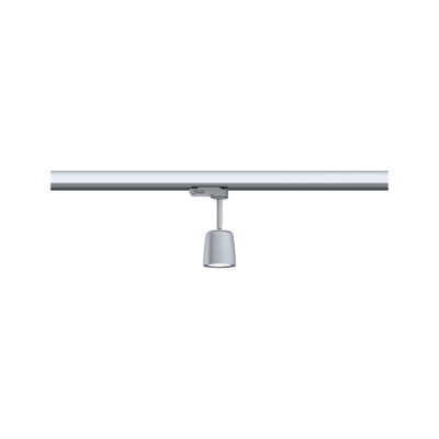 Modern grey metal LED spotlight on track system for flexible room lighting solutions