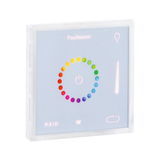 Paulmann LED-wandcontroller met kleurrijke touchring en transparante behuizing voor lichtregeling