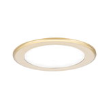 Round gold aluminum LED recessed panel with white diffuser for modern interior lighting solutions