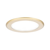 Round gold aluminum LED recessed panel with white diffuser for modern interior lighting solutions