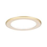 Rundes LED-Einbaupanel in goldfarbenem Aluminium mit weißem Diffusor für moderne Raumbeleuchtung