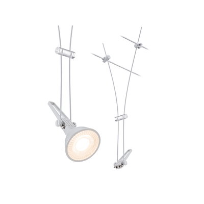 Système d'éclairage à câble blanc moderne avec spot LED en métal pour une lumière flexible