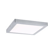 Quadratische LED-Deckenleuchte aus Aluminium in Silber mit weißem Diffusor für moderne Beleuchtung