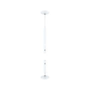 White metal ceiling pendant with chrome details for modern interior lighting
