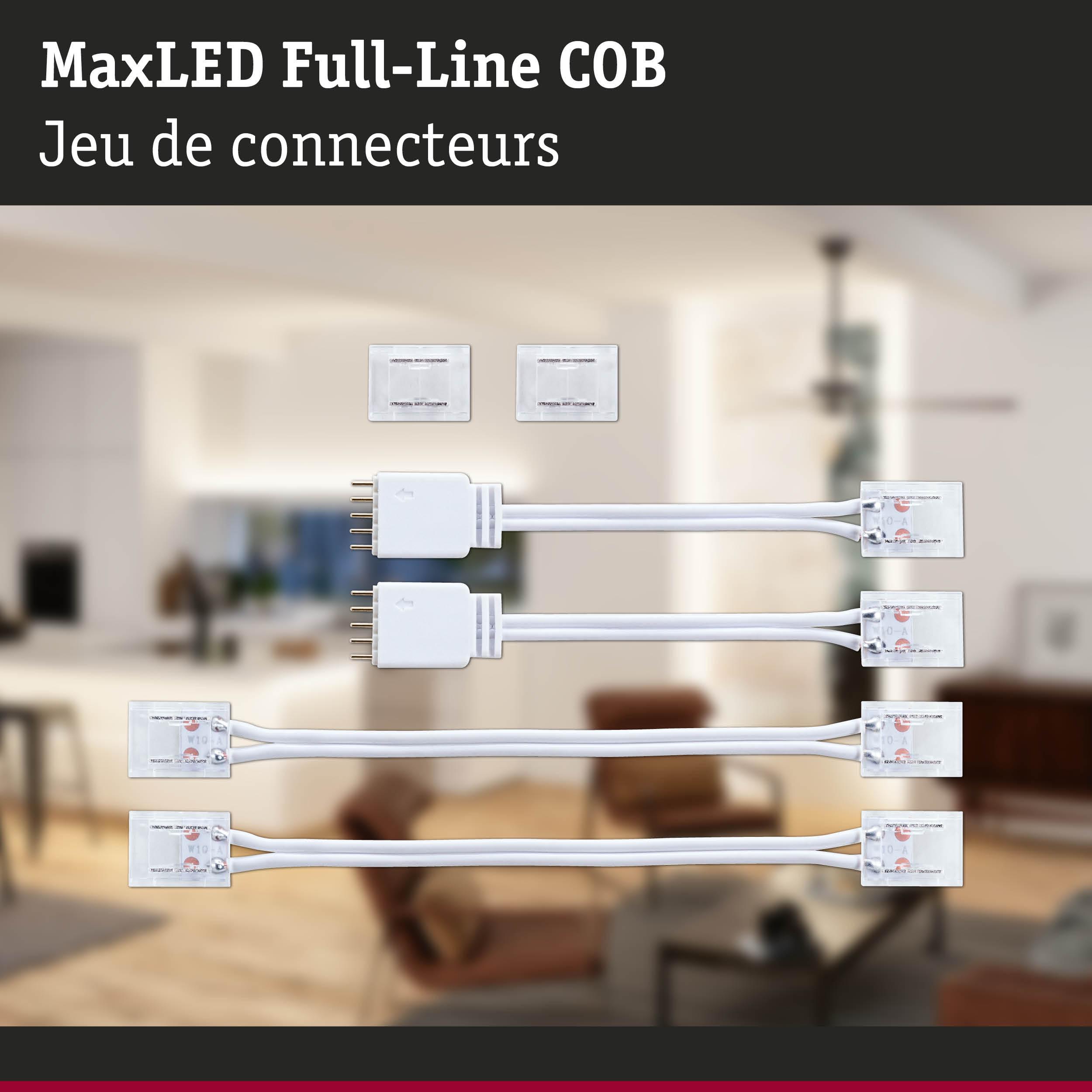 Jeu de connecteurs MaxLED Full-Line COB blanc pour éclairage LED avec câbles flexibles