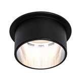 Spot encastré LED noir en métal au design rond pour un éclairage intérieur moderne