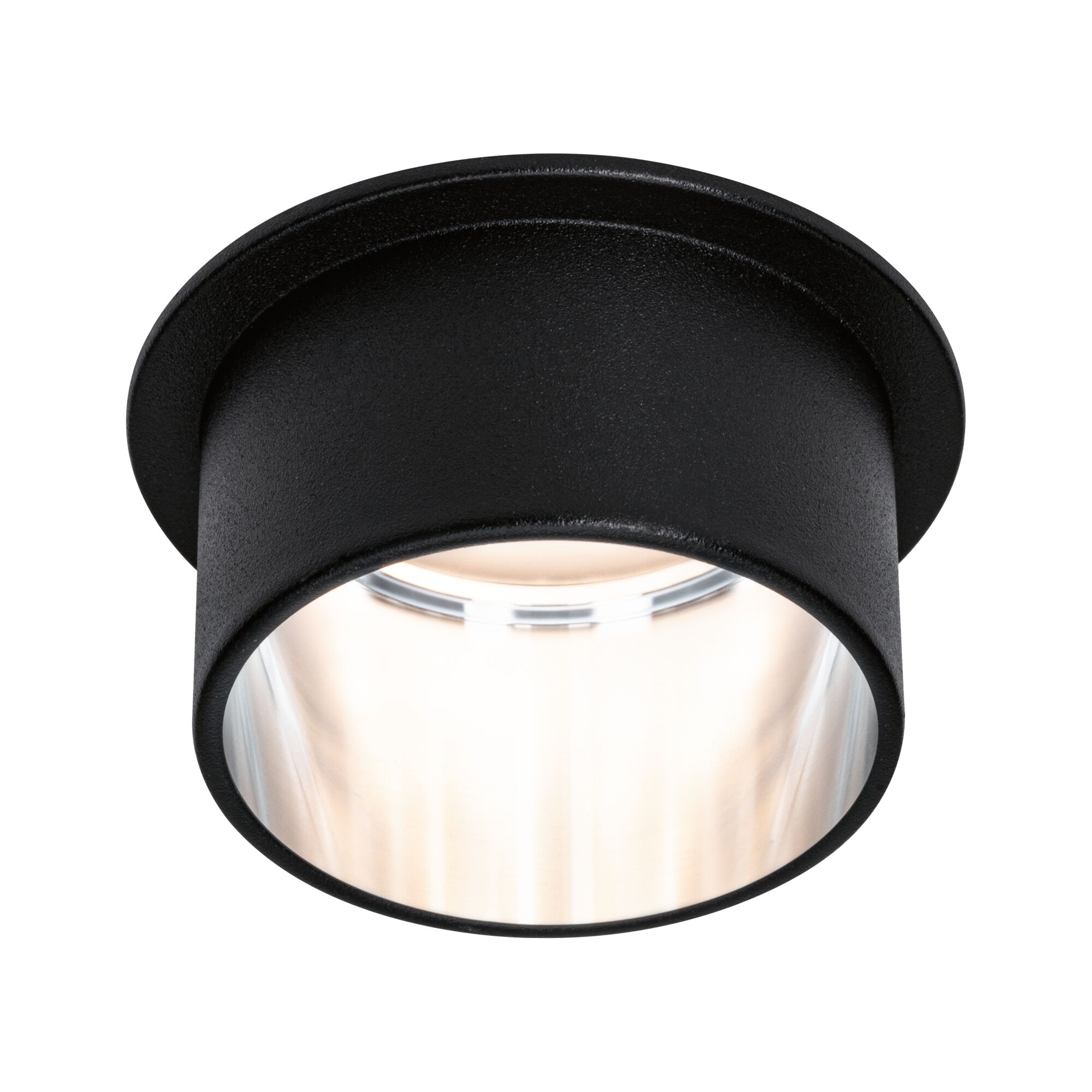 LED-indbygningsarmatur 3-Step-Dim Gil Coin IP44 rund 68mm Coin 6W 470lm 230V dæmpbar 2700K Mat sort/Jern børstet Sort metal loftlampe med varmt hvidt lys til moderne indretning