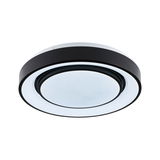 Plafonnier LED rond noir et blanc avec effet étoilé pour un éclairage moderne intérieur