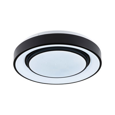 Plafonnier LED rond noir et blanc avec effet étoilé pour un éclairage moderne intérieur