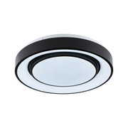 Round black and white LED ceiling light with star effect for modern home lighting
