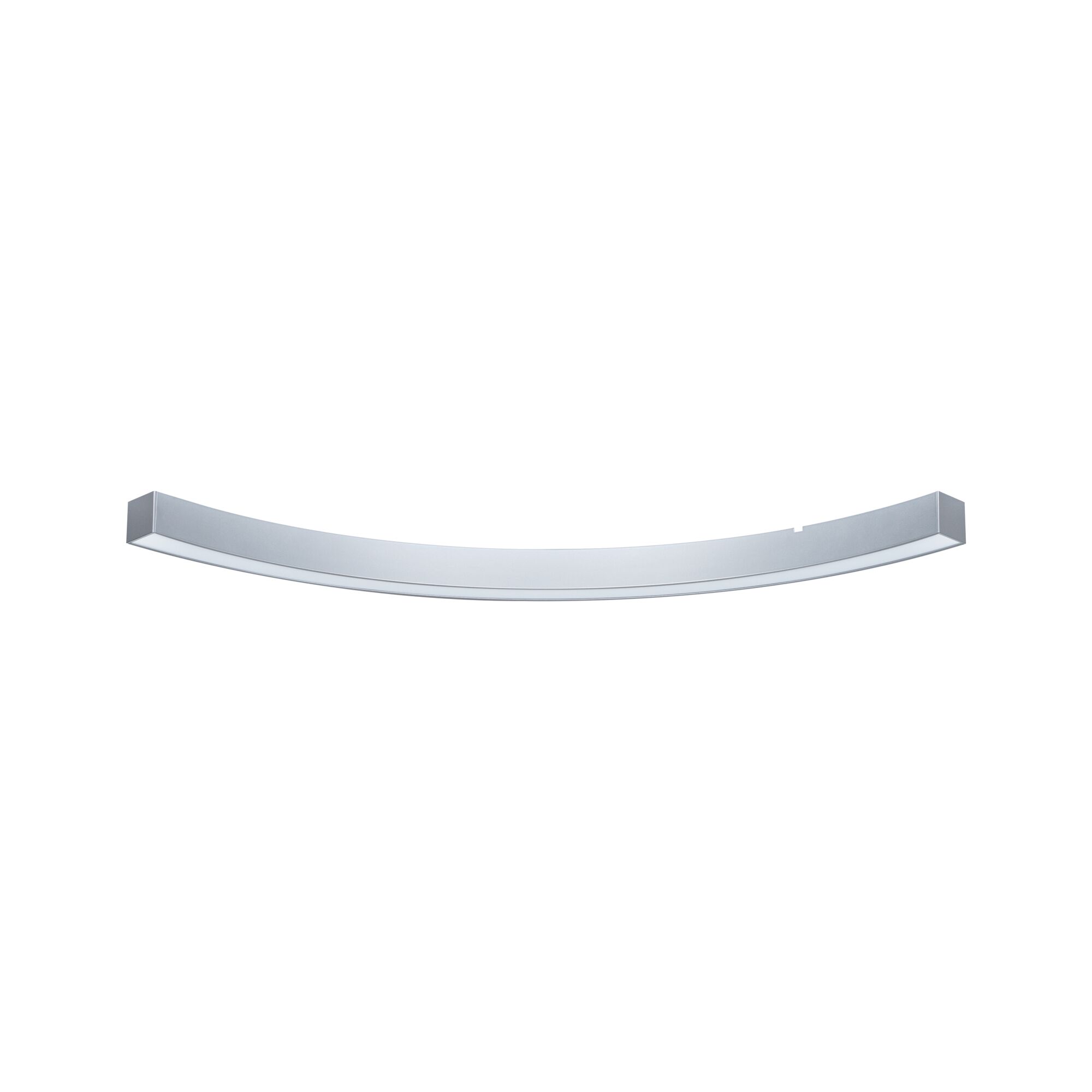 Curved LED ceiling light in brushed aluminum silver for modern room lighting solutions