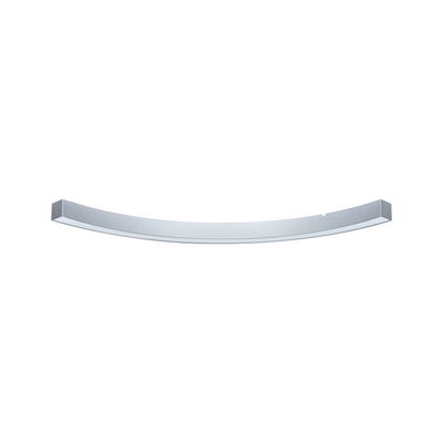 Curved LED ceiling light in brushed aluminum silver for modern room lighting solutions