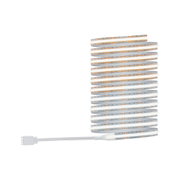 Flexible 24V LED strip with white base and orange LEDs for versatile lighting solutions