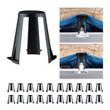Black plastic mounting bracket for recessed lights, installation aid for LED ceiling fixtures.