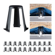 Black plastic mounting bracket for recessed lights, installation aid for LED ceiling fixtures.