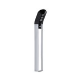 Modern silver and black metal LED outdoor light with motion sensor for garden lighting