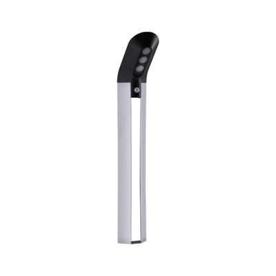 Applique extérieure LED moderne en métal argenté et noir avec détecteur de mouvement pour jardin