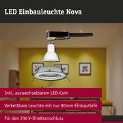 LED Einbauleuchte 3-Step-Dim Nova schwenkbar rund 84mm 50° GU10 6,5W 460lm 230V dimmbar 2700K Eisen gebürstet